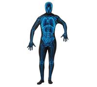 Smiffys Disfraz hombre radiografía segunda piel, con traje entero, cremallera escondida y apertura bajo la barbilla Halloween, Carnaval