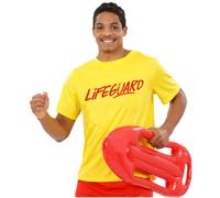 Smiffys Disfraz Hombre Salvavidas 80s Baywatch Camiseta Amarilla Poliéster