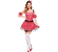 Smiffys Disfraz Madame Ratón sexy, con vestido, muñequeras y diadema de orejas de ratón Halloween, Carnaval