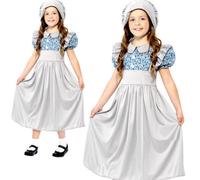 Smiffys Disfraz Niña Estilo Victoriano Libro Dickens, Poliéster Gris
