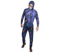 Smiffys Disfraz oficial de Warner Bros Jason Voorhees con capucha y máscara, disfraz oficial de Warner Bros para hombre, talla L