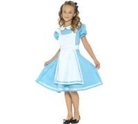 Smiffys Disfraz País de las Maravillas, azul, con vestido, delantal cosido y diadema Halloween