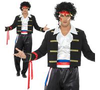 Smiffys Disfraz Romántico Nuevo 80s Adam Ant Príncipe Encantador Hombre Negro