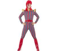 Adulto Hombre Espacio Superstar Rockstar Stardust Mono Fancy Dress Disfraz Icon