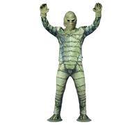 Smiffys Disfraz universal de criatura de monstruos de la laguna negra, disfraz oficial para adultos con máscara de látex y guantes para un aspecto completo de criatura, perfecto para Halloween y