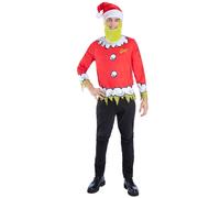 Smiffys Dr Seuss The Grinch Santa Kit for Adults - Official Licensed Christmas F