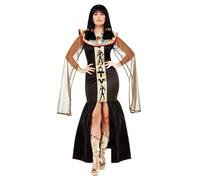Smiffys Disfraz de diosa egipcia, Negro, Vestido con capa Halloween, Carnaval