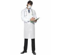 Smiffys Emergencia Urgencias Doctor Blanco Capa Máscara Adulto Hombre Halloween