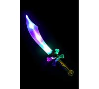 Smiffys Espada de pirata curvada con luz LED, Pilas incluidas, 40 cm