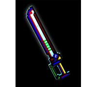 Smiffys Espada pirata de píxel con luz LED de 22"/56 cm, Pilas incluidas Halloween, Carnaval