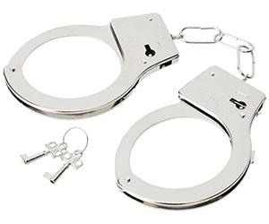 Smiffys Esposas de metal, con llave Halloween, Carnaval