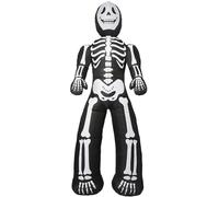 Smiffys Esqueleto inflable gigante para exteriores, 3 metros, con ventilador, cuerdas y adaptador. UK Enchufe Halloween