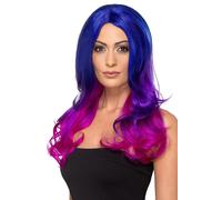 Smiffys Fashion Ombre Wig, Wavy, Long, Blue & Pink