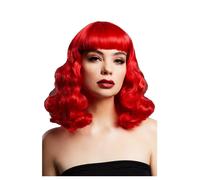 Smiffys Fever Bettie Wig with Short Fringe, Red