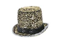 Smiffys Fever Deluxe Felt & Sequin Top Hat, Gold