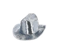 Smiffys Sombrero de vaquera Fever Deluxe con lentejuelas, plateado