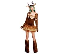Smiffys Disfraz Fever de reno, vestido tutú, tirantes desmontables, chaqueta y cubrebotas Halloween, Carnaval