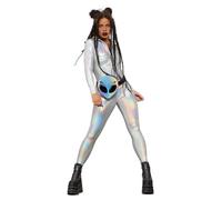 Smiffys Fever Miss Whiplash Mirror Holographic Costume (Size XS)