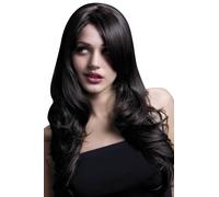 Smiffy's Peluca Nicole marrón, onda suave con raya a un lado, 66 cm / 26 in – Halloween, Carnaval