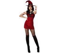 Smiffys Fever Satanic Witch Costume, Red (Size S)
