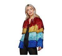 Smiffys Fever Tinsel Festival Jacket, Rainbow (Size L-X1)