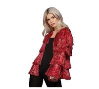 Smiffys Fever Tinsel Festival Jacket, Red (Size S-M)