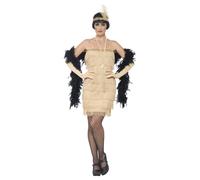 Smiffys Flapper Costume, Gold (Size L)