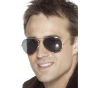 Smiffys Gafas de aviador, plateadas Halloween, Carnaval