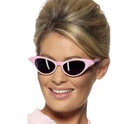 Smiffy's Gafas de sol Lacio Rock & Roll Flyaway 1950s Mujer Rosa con strass
