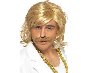Smiffys Game Show Host Kit, Wig and Tash, Blonde