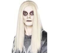 Smiffys Peluca de espíritu fantasmal, Gris Halloween, Carnaval