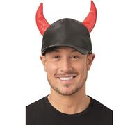 Smiffys Gorra de demonio negra, con cuernos Halloween, Carnaval
