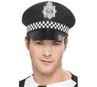 Smiffys Gorra de Panda policía, con banda a cuadros