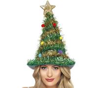 Smiffys Gorro de árbol de Navidad, Verde