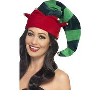 Smiffys Gorro de elfo, Verde, con campanillas