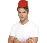 Smiffys Gorro Fez, rojo, con borla negra