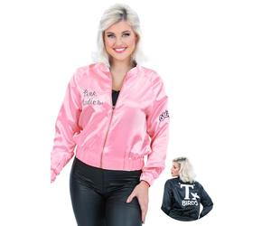 Smiffys Grease - Chaqueta reversible rosa para mujer y T-Birds para mujer, con licencia oficial de los años 50, accesorio de disfraz de Rock n Roll para musicales, despedidas de soltera, Halloween y