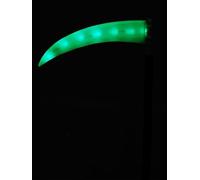 Smiffys Guadaña LED verde iluminada ajustable para Halloween para adultos y niños, accesorio de disfraz de la Parca con efecto de hoja brillante, ideal para truco o trato y eventos temáticos