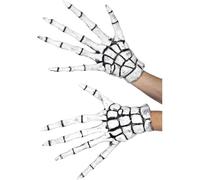 Smiffys Guantes de Parca/Esqueleto, Blanco, Látex Halloween, Carnaval