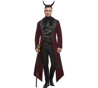 Lujo Disfraz Diablo Hombre Satán Lord Halloween Disfraz + Cuernos