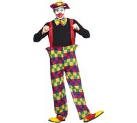 Smiffys Disfraz de payaso en forma de aro, multicolor, con pantalones, sombrero y corbatín Halloween