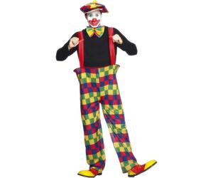 Smiffys Hooped Clown Costume, Multi-Coloured (Size L)