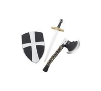 Smiffys Juego Utilería Armas Caballero Medieval Cruzado Espada Hacha Escudo