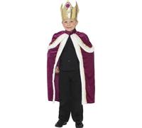 Smiffys Kiddy King/Queen Costume, Purple (Size L)