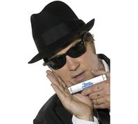 Smiffys Kit de accesorios Blues Brothers, Sombrero, gafas de sol, armónica y corbata