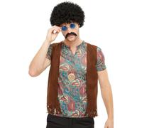 Smiffys Kit de hippie, con peluca, gafas, bigote y collar Halloween, Carnaval