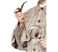 Smiffys Kit de Sherlock Holmes de Tales of Old England, Marrón, con pipa y lupa