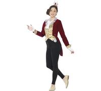 Smiffys Kit instantáneo de conejo vintage, Burdeos, con chaqueta, cuello, guantes y adorno para la cabeza Halloween, Carnaval