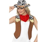 Smiffys Kit instantáneo mujer del salvaje Oeste, con chaleco, pañoleta para el cuello y sombrero