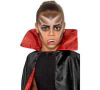 Smiffys Kit maquillaje vampiro para niños Halloween, Aqua, Varios Colores, 3 colores, colmillos, esponja puntiagua, esponja & pincel